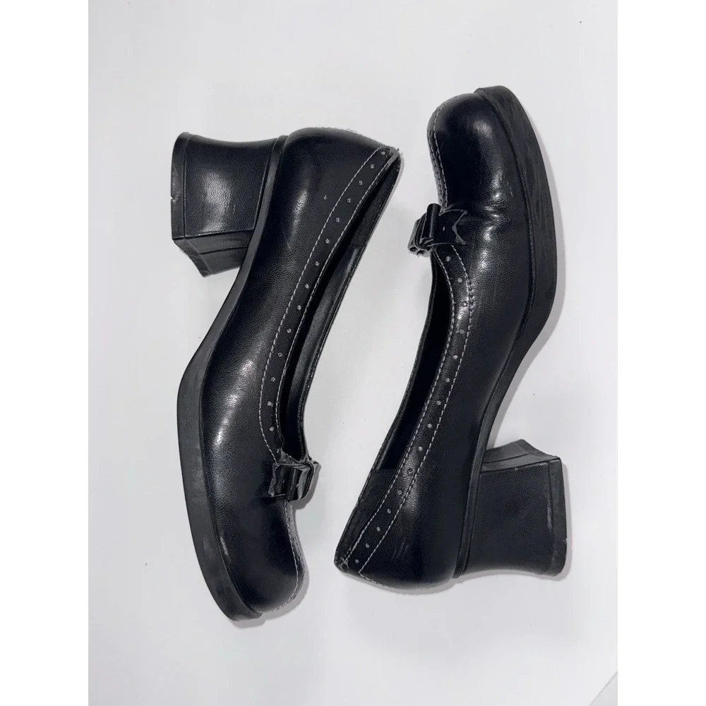 Vintage Y2K Chunky Platform Heel Pump Whimsigoth Bow Dark Academia Grunge Size 7 - Picture 10 of 16